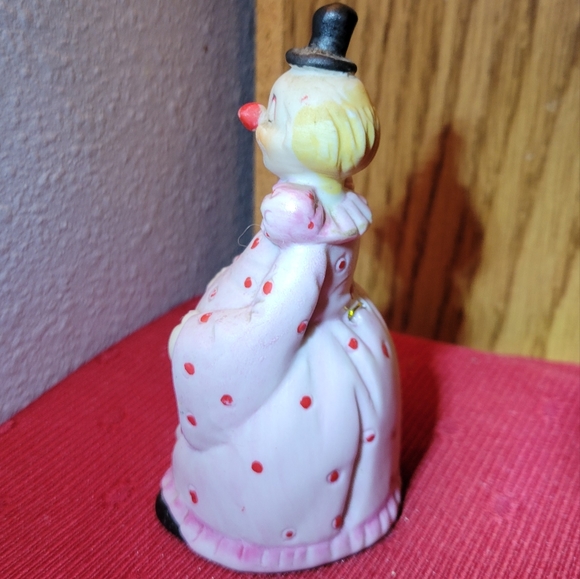 Vintage Fat Clown Top Hat Bell Porcelain Figurine Happy Smiling By DeVille - Picture 4 of 7